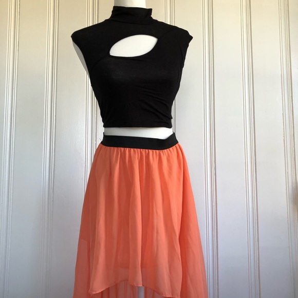 NWT orange High-low skirt - Picture 2 of 7